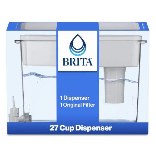 Brita UltraMax 27-Cup Extra Large Filtered Water Dispenser in Gray with 1-Standard Filter, BPA Free
