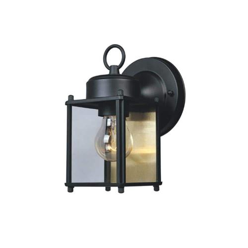 Preston 8 in. Black 1-Light Outdoor Line Voltage Porch Lamp with No Bulb Included
