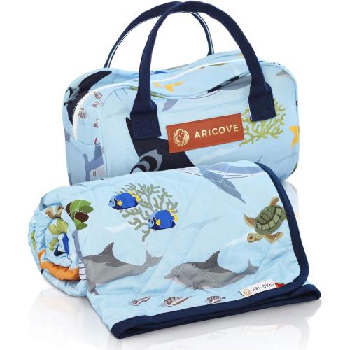 Kids Weighted Blanket, 7 lbs, Small Twin Size for Children in Soft Cotton, 40x60 inches, Machine Washable, Blue/Ocean Animals 40”x60” 7 lb Blue Ocean Animals