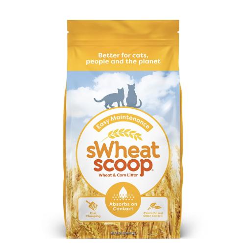 sWheat Scoop Natural Wheat & Corn Cat Litter Easy Maintenance Absorbs on Contact with Plant-Based Odor Control 25 Pound Bag