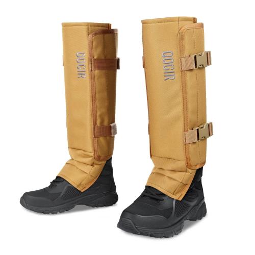 QOGIR Snake Gaiters for Hunting: Durable Snake Guards Snake Gaiter Leggings for Men & Women Snake Bite Protection for Lower Legs Snake Proof Gaiters with Adjustable Size(Mud Color)