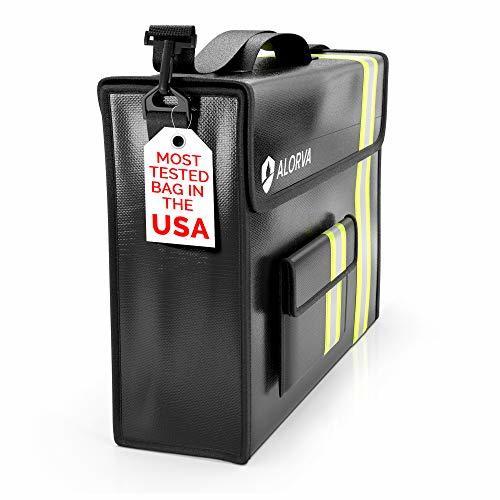 ALORVA Fireproof and Waterproof Document Bag - 17 x 12 x 5” with Wallet Protector - Reflective to Find Fast at Night - Shield Important Documents & Valuables from Fire & Water - Firefighter Designed