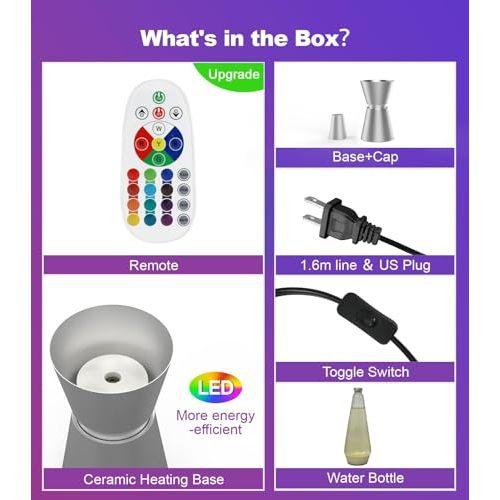 LED Mood Light with Remote 17 Color Change Night Light for Kids & Adults 14.5 Inch Motion Lamp Volcano Lamp Cool Teens Room Light Liquid Table Lamp for Birthday Party Chirstmas and Valentine's