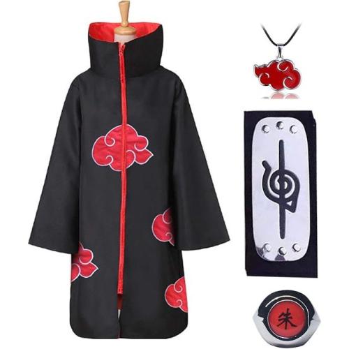 Amycute Men Cloak Unisex Robe, Anime Cosplay Costume with Headband Ring Halloween Costumes for Kids Women XL