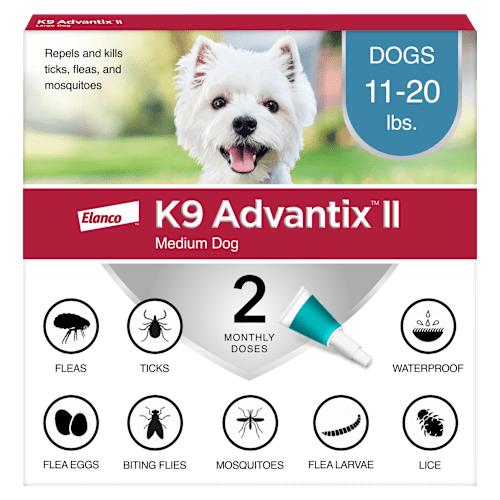 Elanco K9 Advantix II Flea and Tick Prevention - 11-20 lbs. - K9 Advantix II Medium Dog 2-Pack