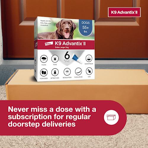 2 Pack Elanco K9 Advantix II Flea and Tick Prevention - > 55 lbs. - K9 Advantix II Extra Large Dog 2-Pack