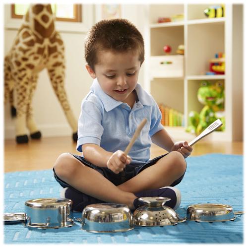Melissa & Doug Let's Play House! Stainless Steel Pots & Pans Play Set for Kids