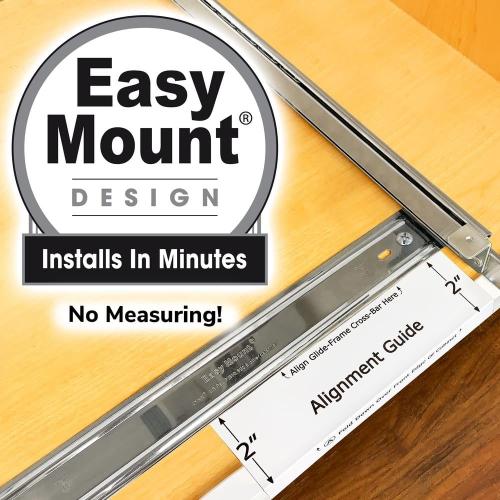 Slide Out Cabinet Organizer - Pull Out Under Cabinet Sliding Shelf - 11 in. Wide x 18 in. Deep - Chrome