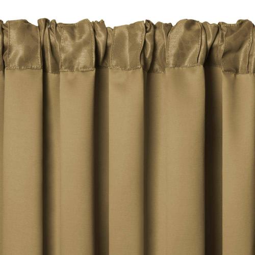 Antique Gold Damask Blackout Curtain - 52 in. W x 95 in. L