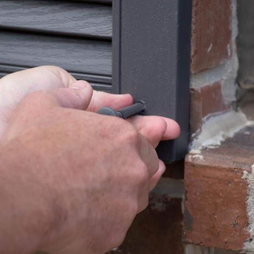 Builders Edge Size 14.5 in. x 39 in. Louvered Vinyl Exterior Shutters Pair in White