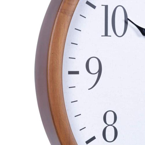 Walnut Brown 12.8 In. Pine Wood Atomic Analog Wall Clock in Walnut