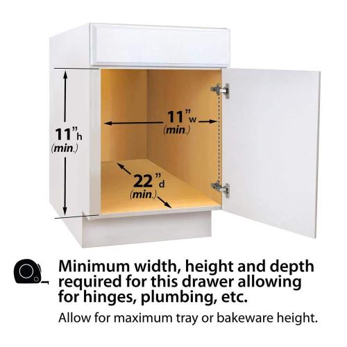 Slide Out Cutting Board Bakeware and Tray Organizer - Pull Out Kitchen Cabinet Rack 10 in. W x 21 in. D - Chrome