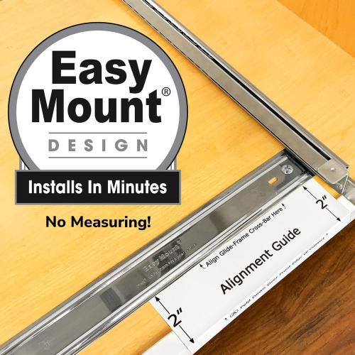 LYNK PROFESSIONAL Pull Out Trash Can Under Cabinet Slide Out Organizer Slide Out Adjustable Shelf for Trash Cans - Chrome