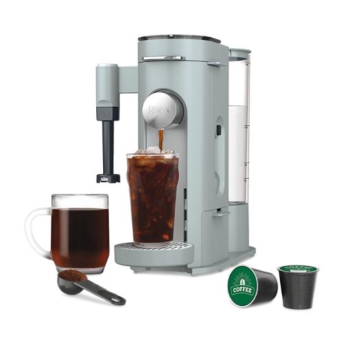 Ninja Pods & Grounds Specialty Single-Serve Coffee Maker  K-Cup Pod Compatible  Built-In Milk Frother  PB051GB  Glacier Blue