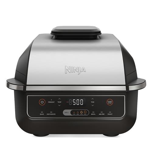 Ninja Foodi 6-in-1 Indoor Grill with Air Fry, Roast EG201 Black/Silver: Smokeless, Cool Touch, Digital Display, Dishwasher-Safe, Recipes Included