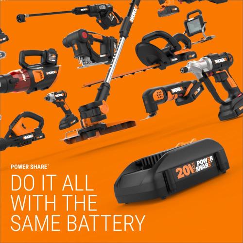 POWER SHARE 8 in. 20-Volt Lithium-Ion Cordless Attachment Capable Electric Pole Chain Saw (Tool-Only)