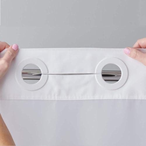 Waffle 71 in. W x 74 in. L Polyester Shower Curtain in Frost Grey