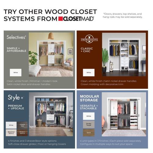 Modular Storage 36.02 in. W Sand Hang Rod and 1-Shelf Wood Closet System