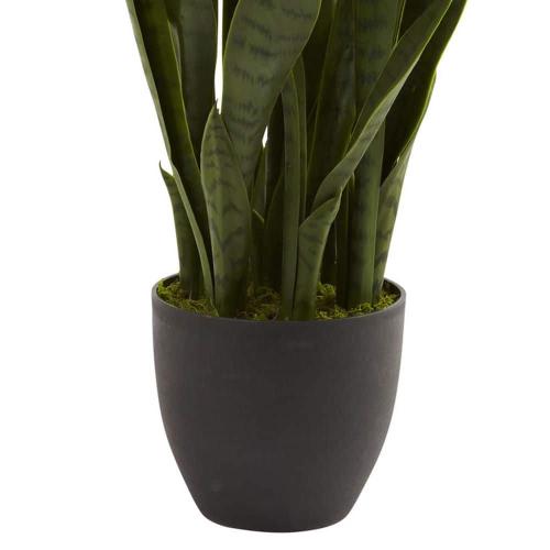 Nearly Natural Artificial Sansevieria with Black Planter