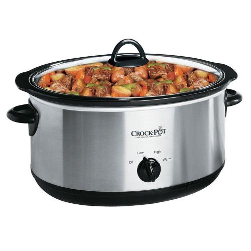 7 Qt. Manual Stainless Steel Slow Cooker with Glass Lid