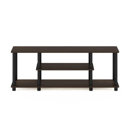Turn-N-Tube Size 44 in. Color Dark Brown and Black Particle Board TV Stand Fits TVs Up to 55 in. with Cable Management