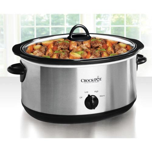 7 Qt. Manual Stainless Steel Slow Cooker with Glass Lid