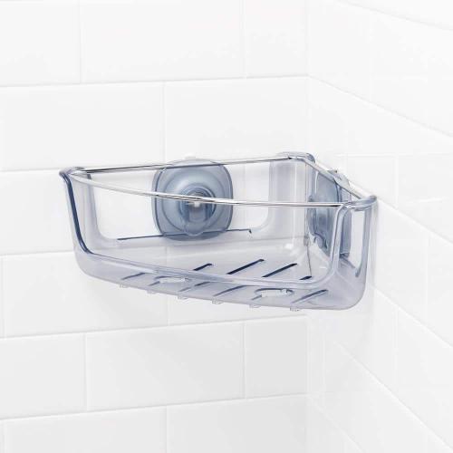 Good Grips Strong Hold Suction Corner Shower Caddy in Stainless Steel