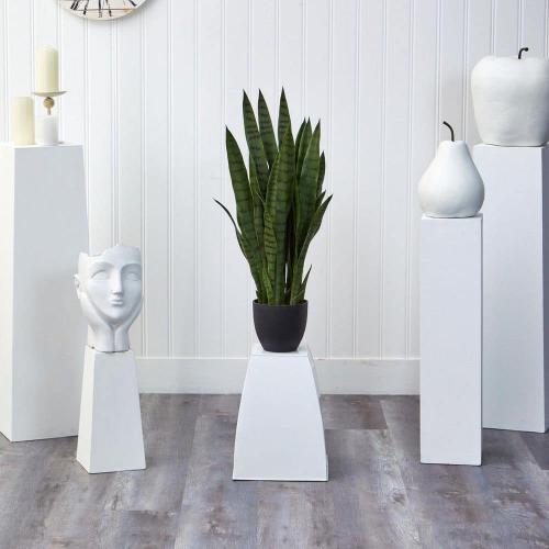 Nearly Natural Artificial Sansevieria with Black Planter