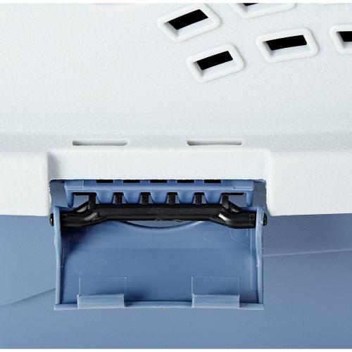 Amazon Basics - 2-Door Top-Load Hard-Sided Dogs Cats Pet Travel Carrier Gray & Blue 22.8L x 15.0W x 13.0H