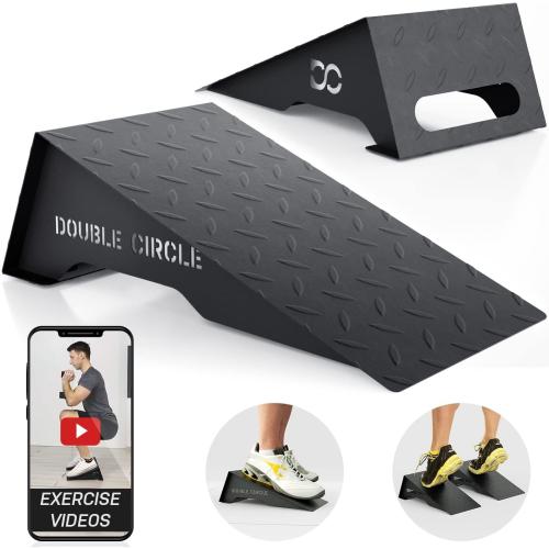 Double Circle Squat Wedge – Professional Squat Ramp for Weightlifting and Fitness – Squat Platform for Heel Elevated Squats and Calf Raises – Heavy-Duty Anti-Slip Squat Blocks 20-Degree Elevation
