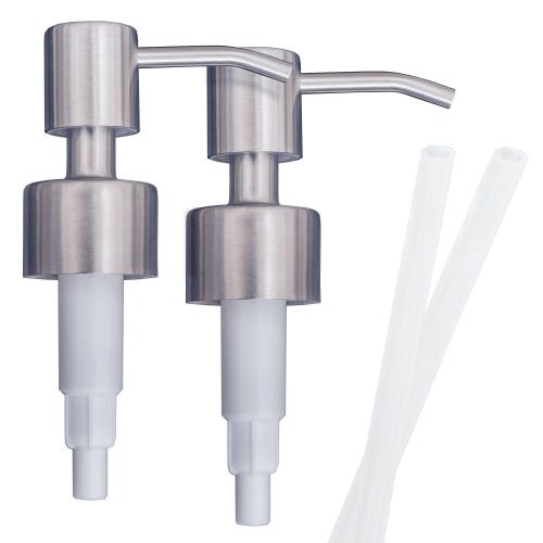 Top Home Store Stainless Steel Soap & Lotion Dispenser Pumps Brushed Nickel Replacement (2 Pack)