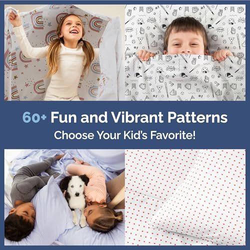 Kids Blue Stripes Twin 3 Piece Sheet Set - Boys Girls Teens Toddler - Easy Fit Deep Pockets - Breathable Hotel Quality Sheets - Machine Washable - Wrinkle Free - Cute Cozy and Soft - CGK Linens
