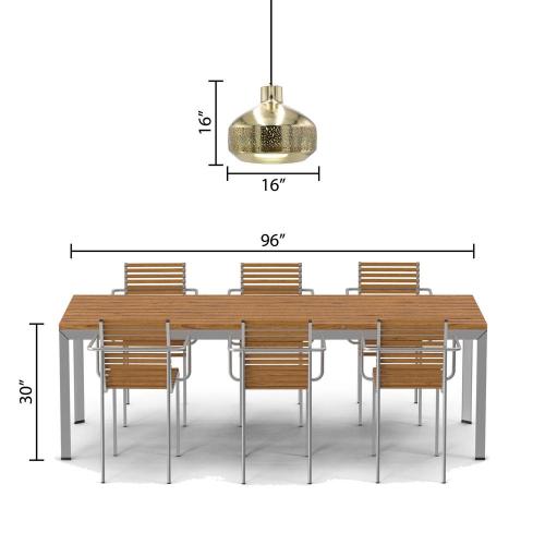 Sorrento 1-Light Gold Hanging Pendant with Metal Shade