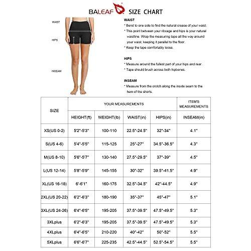 BALEAF Biker Shorts Women Yoga Gym Workout Spandex Running Volleyball Tummy Control Compression with Pockets 5 Wine Red XXXL