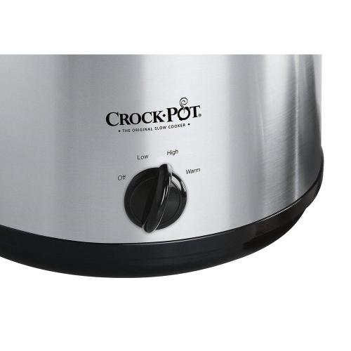 Size 4.5 Qt. color silver White Manual Slow Cooker with Glass Lid and Keep Warm Setting