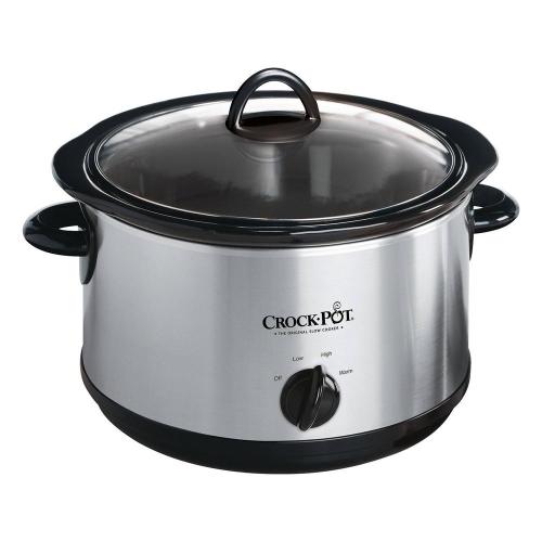 4.5 Qt. White Manual Slow Cooker with Glass Lid and Keep Warm Setting