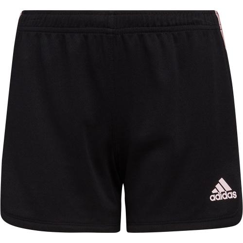 adidas Girls' 3-Stripes Mesh Shorts 10-12 Adi Black/Pink