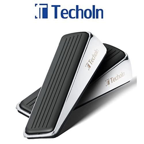 Techoln Door Stoppers Heavy Duty Door Stop Wedge Metal Doorstops for All Floor Surfaces (2 Black Silver)