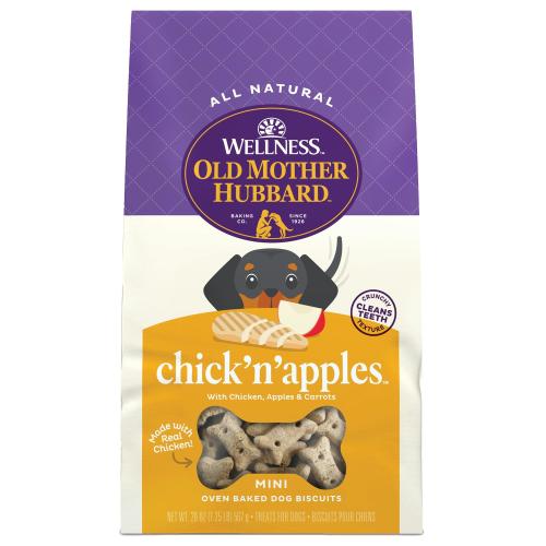 Wellness Old Mother Hubbard Chick'N'Apples Dog Biscuits Natural Training Treats Chicken & Apples Flavor Mini Size (20 Ounce Bag)