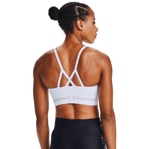 Size XS Under Armour UA Seamless Low Long Sports Bra for Ladies - White
