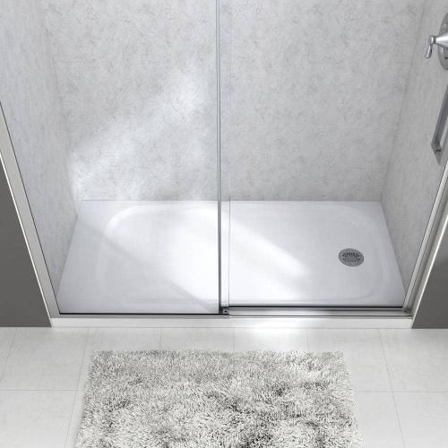 Passage 60 x 32 Alcove Shower Pan Base with Right Drain in White