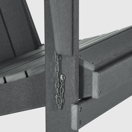Laguna Fade Resistant Outdoor Patio HDPE Poly Plastic Classic Folding Adirondack Lawn Chair in Gray