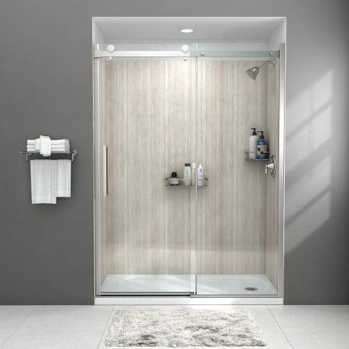 Passage 60 x 32 Alcove Shower Pan Base with Right Drain in White
