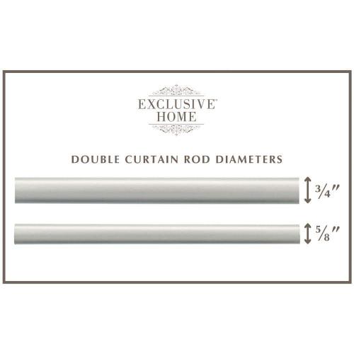 Napoleon Double 66 in. - 120 in. Adjustable 3/4 in. Double Curtain Rod Kit in Matte Silver with Finial