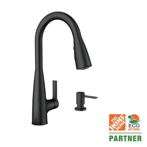 Haelyn Single-Handle Pull-Down Sprayer Kitchen Faucet with Reflex and Power Clean in Matte Black