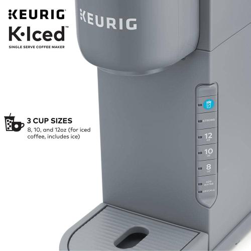 Iced Gray Single Serve One Cup Coffee Maker with Iced Button