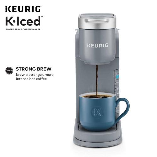 Iced Gray Single Serve One Cup Coffee Maker with Iced Button