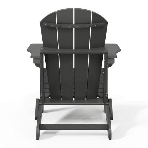 Laguna Fade Resistant Outdoor Patio HDPE Poly Plastic Classic Folding Adirondack Lawn Chair in Gray
