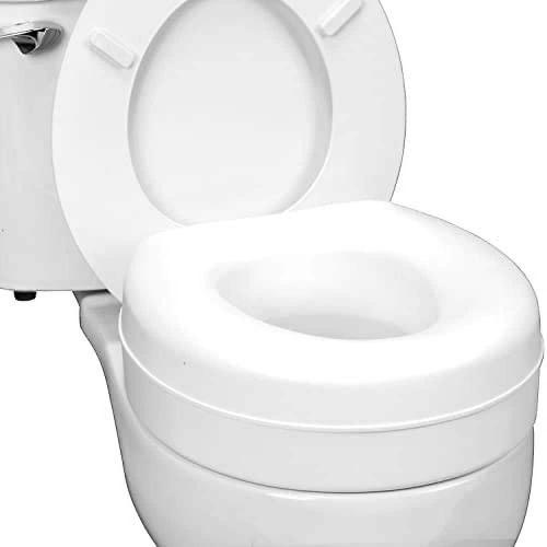 HealthSmart HS Raised 15in. W x 15in. D x 5in. D Toilet Seat Riser Elevation with Slip Resistant Pads