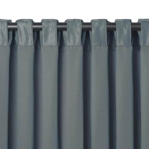 Dusty Blue Faux Silk Rod Pocket Blackout Curtain - 52 in. W x 36 in. L